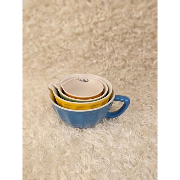 Set of Colorful Ceramic Nesting Measuring Cups - Picture 5 of 6
